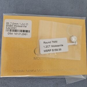 Moissanite Gemstone Pendant 1.2CT Certified